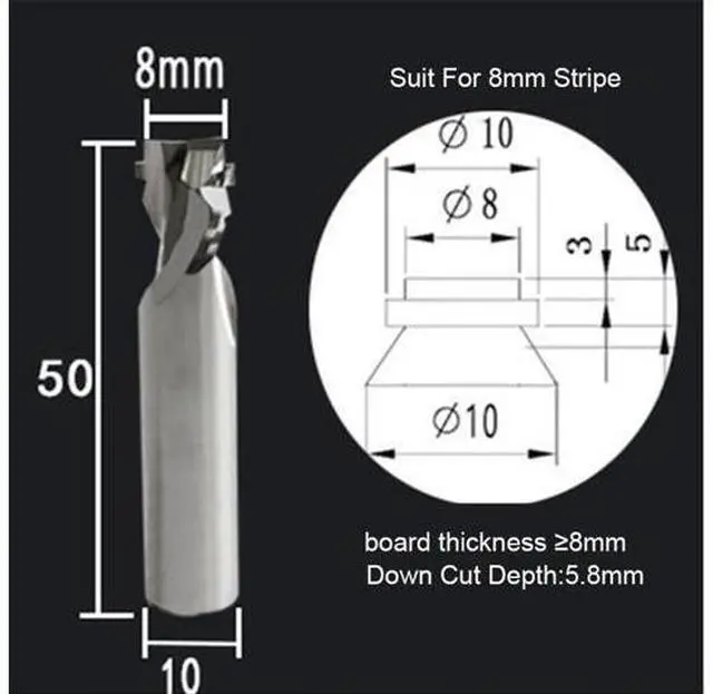 Main image of Neon LED Lights Slotting Milling Cutter 1PCS 8x10D Down5.8MM Tungsten Carbide Acrylic Advertising Words Light Strip Molding End Mill