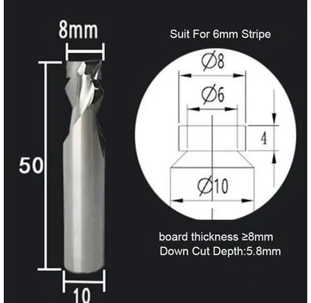 Main image of 1PCS 6x10D Down5.8 Neon LED Lights Slotting Milling Cutter Tungsten Carbide Acrylic Advertising Words Light Strip Molding End Mill