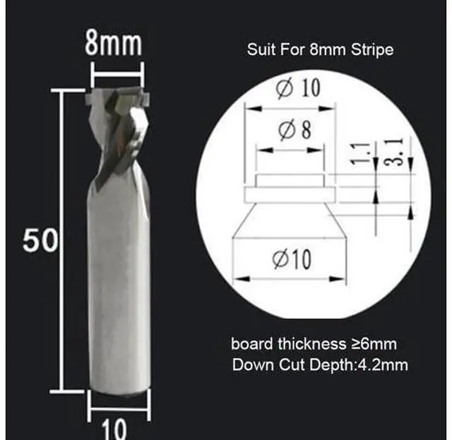 Main image of Neon LED Lights Slotting Milling Cutter 1PCS 8x10D Down4.2MM Tungsten Carbide Acrylic Advertising Words Light Strip Molding End Mill