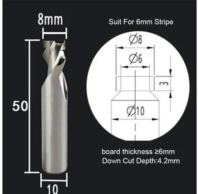 Main image of Neon LED Lights Slotting Milling Cutter 1PCS 6x10D Down4.2 B Tungsten Carbide Acrylic Advertising Words Light Strip Molding End Mill