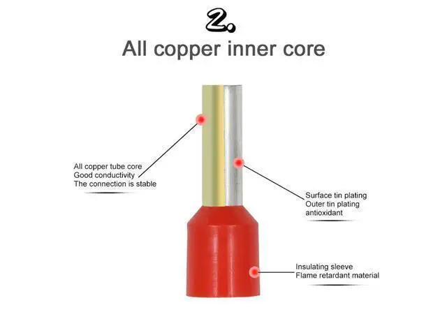 Alt view image 5 of 7 - First picture~Boxed tubular terminal various styles electrical wiring connector crimping insulated tube terminals set for 0.5mm²-10mm² wire(Brown 700Pcs box )