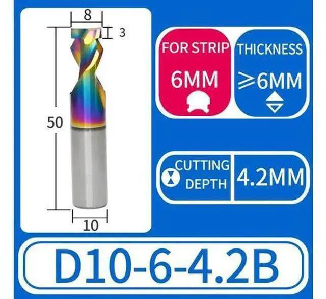 Main image of 1PCS 6x10D Down4.2 B DLC Neon LED Lights Slotting Milling Cutter Tungsten Carbide Acrylic Advertising Words Light Strip Molding End Mill