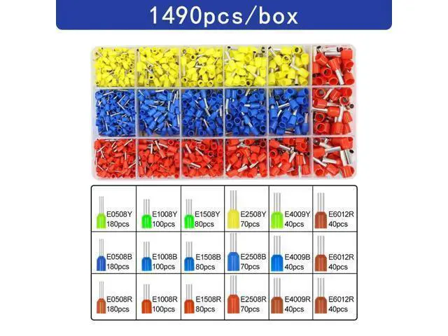 Alt view image 7 of 7 - First picture~Boxed tubular terminal various styles electrical wiring connector crimping insulated tube terminals set for 0.5mm²-10mm² wire(Brown 700Pcs box )