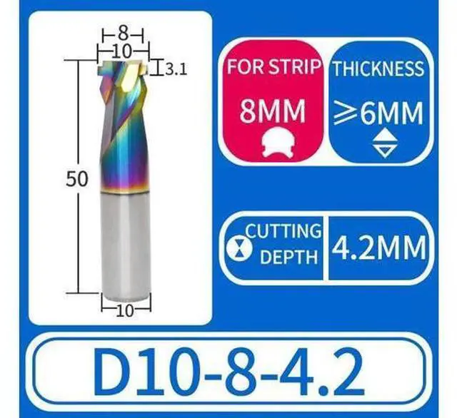 Main image of 1PCS 8x10D Down4.2 DLC Neon LED Lights Slotting Milling Cutter Tungsten Carbide Acrylic Advertising Words Light Strip Molding End Mill