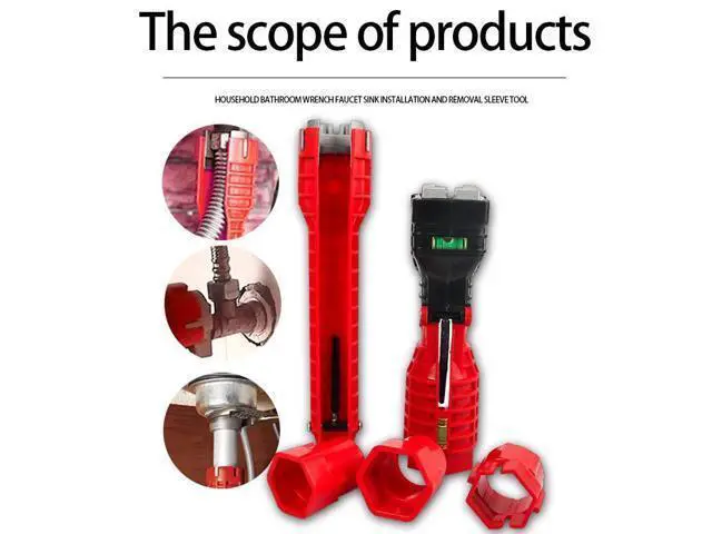 Alt view image 2 of 7 - First picture~8 In 1 Sink Anti-Skid Maintenance Wrench Kitchen Bathroom Maintenance plumbing Tool Set Faucet Assembly pipe Installation Wrench(Green 18in1 )
