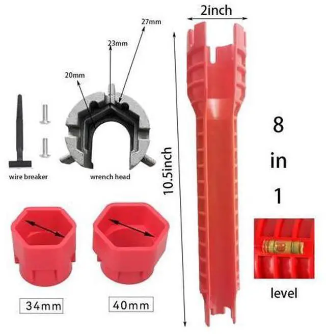 Main image of First picture~8 In 1 Sink Anti-Skid Maintenance Wrench Kitchen Bathroom Maintenance plumbing Tool Set Faucet Assembly pipe Installation Wrench(Purple 8in1 )