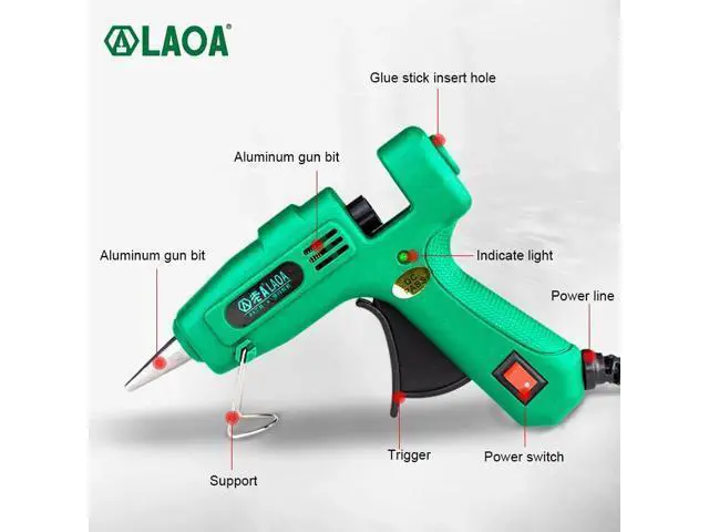 Alt view image 3 of 7 - First picture~ 25W Hot Melt Glue Gun with 7MM Glue Sticks Mini Industrial Guns Thermo Electric Heat Gun Temperature Crafts Repair Tool DIY(EU Red 25W glue gun 25W )