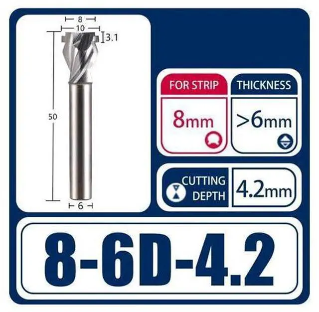Main image of Neon LED Lights Slotting Milling Cutter 1PCS 8x6D Down4.2 Tungsten Carbide Acrylic Advertising Words Light Strip Molding End Mill