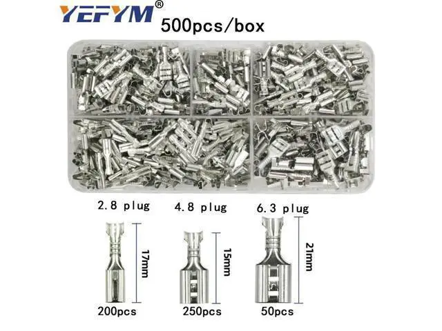 Alt view image 5 of 7 - First picture~ tube insulating crimp terminals insulating ring terminals plug tab 2.8 4.8 6.3 terminator connector block 9 kinds box set(Red 24cs ring )