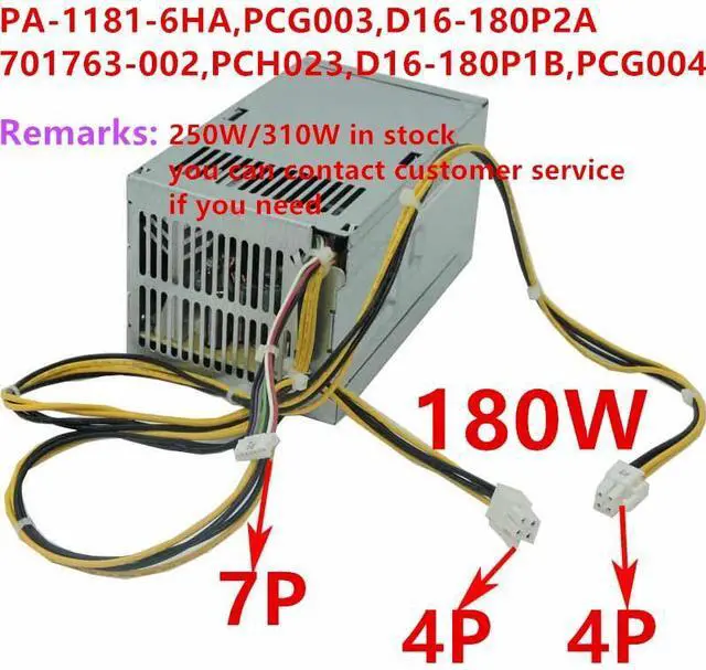 Alt view image 2 of 5 - PSU for H P 800 600 480 280 G3 G4 180W Power Supply PA-1181-6HA D16-180P2A HK280-85PP PCH023 D16-180P1B PCG003