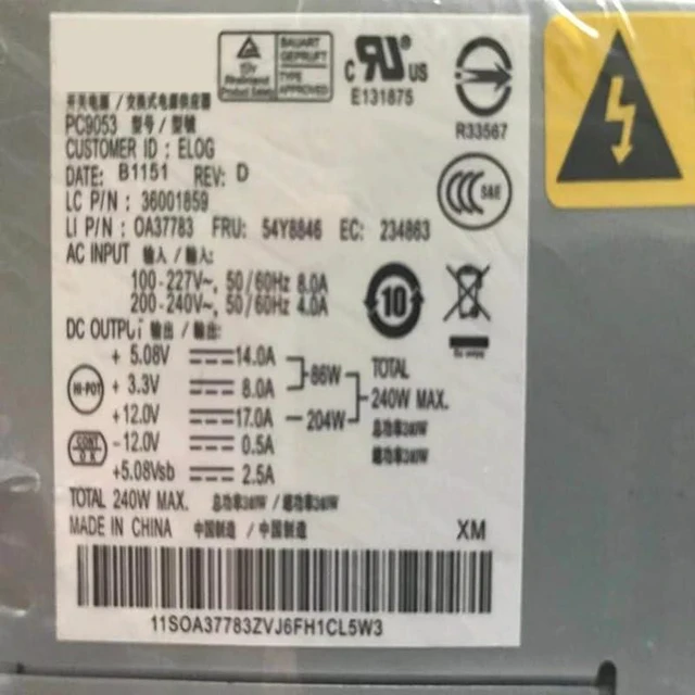 Alt view image 4 of 4 - PSU 240W Power Supply PS-5241-03 HK340-71FP PC9053 PS-5241-02