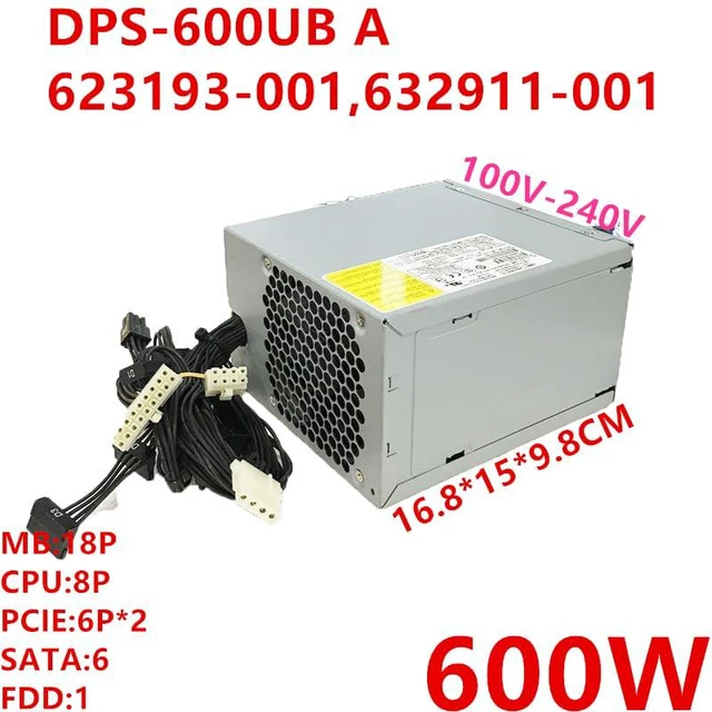 Alt view image 2 of 6 - PSU for H P Z420 600W Switching Power Supply DPS-600UB A 623193-001 632911-001 623193-003 632911-003