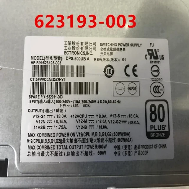 Alt view image 5 of 6 - PSU for H P Z420 600W Switching Power Supply DPS-600UB A 623193-001 632911-001 623193-003 632911-003