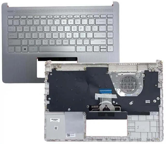 Main image of L88200-001 Replacement for Hp 14T-DQ200 14-DQ 14-FQ 14s-dq 14s-dr 14s-fq Laptop Upper case Palmrest Assembly Part with Non-Backlit US Keyboard Sliver