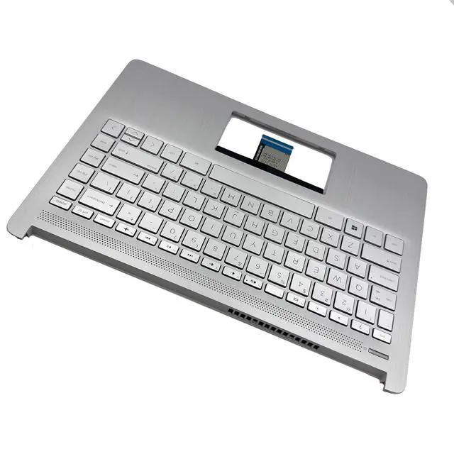 Alt view image 4 of 7 - Replacement for Hp 14T-DQ200 14-DQ 14-FQ 14s-dq 14s-dr 14s-fq Laptop Upper Top Cover Case Palmrest Not-Backlit Keyboard Assembly Part L88200-001 Sliver