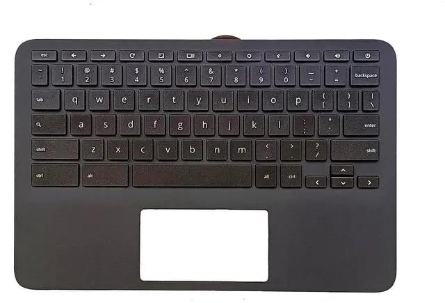 Alt view image 2 of 7 - M44258-001 Replacement for HP Chromebook 11MK G9 EE Laptop Top Cover Upper Case Palmrest Keyboard Assembly Part Black