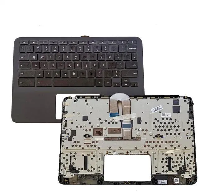 Main image of M44258-001 Replacement for HP Chromebook 11MK G9 EE Laptop Top Cover Upper Case Palmrest Keyboard Assembly Part Black