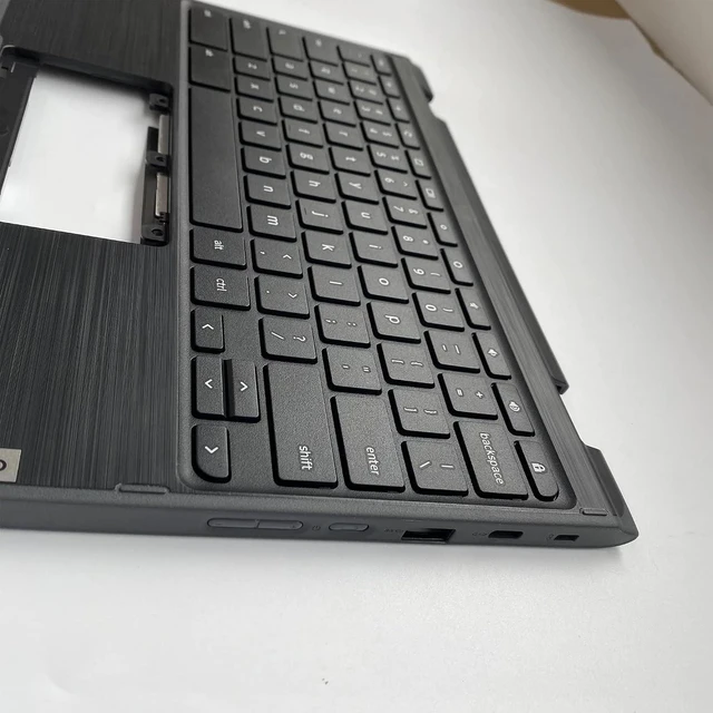 Alt view image 7 of 7 - Replacement Laptop Upper Case Palmrest Non-Backlit Keyboard Assembly Part for Lenovo 300E Chromebook 2nd Gen AST 82CE 5CB0Z21541 Black