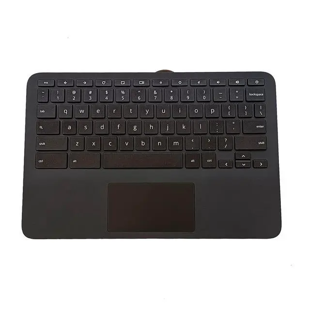 Alt view image 2 of 7 - M44258-001 Replacement for HP Chromebook 11MK G9 EE Laptop Upper case Palmrest Assembly Part with US Keyboard and Touchpad Black