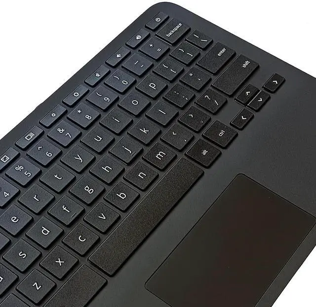 Alt view image 7 of 7 - M44258-001 Replacement for HP Chromebook 11MK G9 EE Laptop Upper case Palmrest Assembly Part with US Keyboard and Touchpad Black