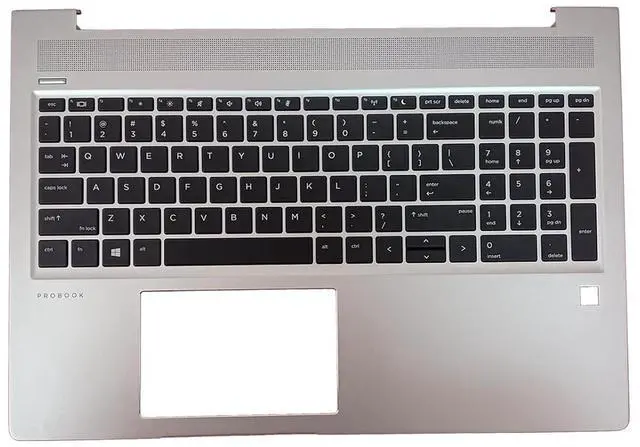 Alt view image 2 of 7 - L45091-001 Replacement for HP Probook 450 455R G6 450 455 G7 Laptop Upper case Palmrest Assembly Part with Non-Backlit US Keyboard Silver
