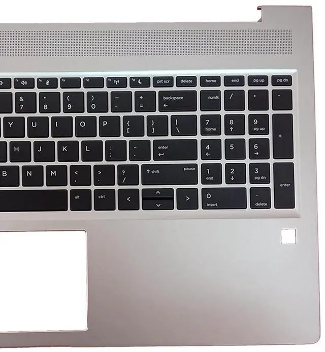 Alt view image 7 of 7 - L45091-001 Replacement for HP Probook 450 455R G6 450 455 G7 Laptop Upper case Palmrest Assembly Part with Non-Backlit US Keyboard Silver