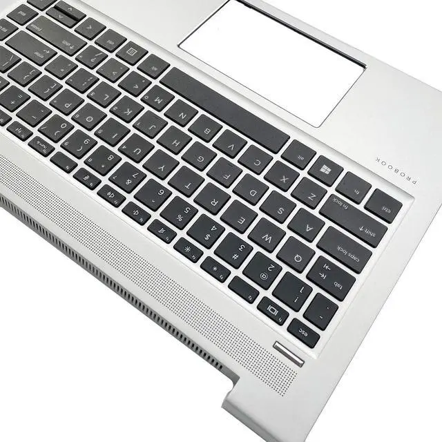 Alt view image 5 of 7 - L44589-001 L65225-001 Replacement for HP ProBook 440 G6 G7 PB 445R G6 K12 PB 445 G6 Laptop Palmrest Assembly with Non-Backlit US Keyboard Sliver