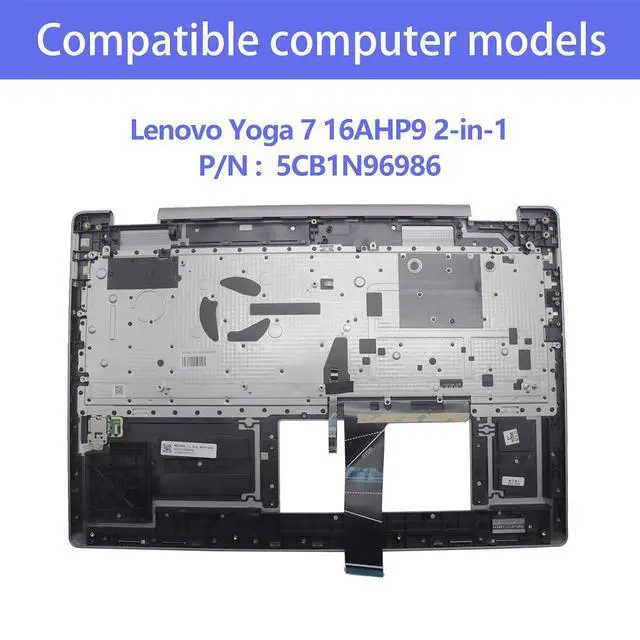 Alt view image 2 of 7 - 5CB1N96986 Replacement for Lenovo Yoga 716AHP9 2-in-1 Laptop Upper Top Cover Case Palmrest Backlit US Keyboard Assembly Part