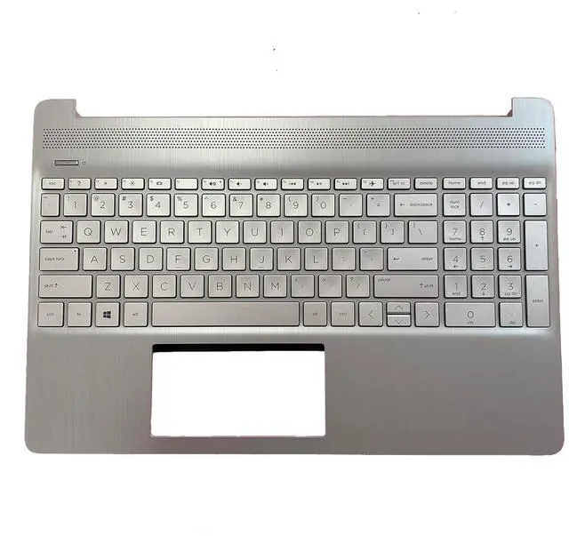 Main image of Replacement for HP 15-DY 15-EF 15s-eq 15s-fq 15T-DY100 15Z-EF100 17-CA1022CY 14-dh1000 15 inch Laptop Upper Top Cover Case Palmrest Not-Backlit Keyboard Assembly Part L63578-001 Sliver
