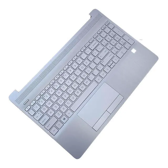Alt view image 4 of 7 - L52154-001 Replacement for HP 15T-DW200 15T-DW300 15Z-GW000 15-DW3032CL 15T-DW 15-DW 15-GW 15s-du Laptop Upper Top Cover Case Palmrest Backlit US Keyboard Touchpad Assembly Part Sliver