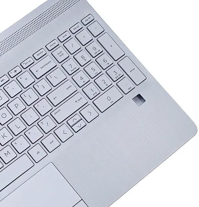 Alt view image 6 of 7 - L52154-001 Replacement for HP 15T-DW200 15T-DW300 15Z-GW000 15-DW3032CL 15T-DW 15-DW 15-GW 15s-du Laptop Upper Top Cover Case Palmrest Backlit US Keyboard Touchpad Assembly Part Sliver