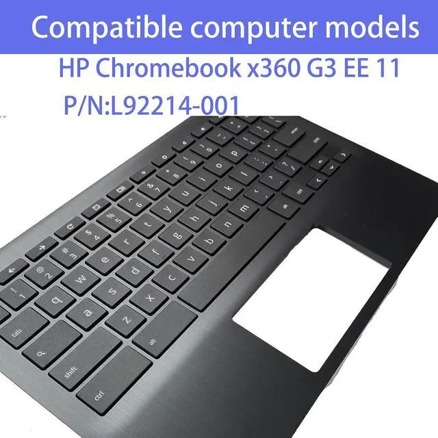 Alt view image 2 of 7 - Replacement for HP Chromebook x360 G3 EE 11 Laptop Upper Top Cover Case Palmrest Keyboard Assembly Part Non-WFC L92214-001