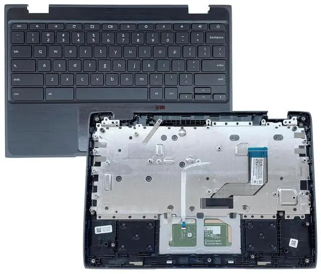 Alt view image 3 of 7 - Replacement for Lenovo 100e Chromebook 2nd Gen 81MA Laptop Upper Top Cover Case Palmrest Keyboard Touchpad Assembly Part 5CB0T79741 Black