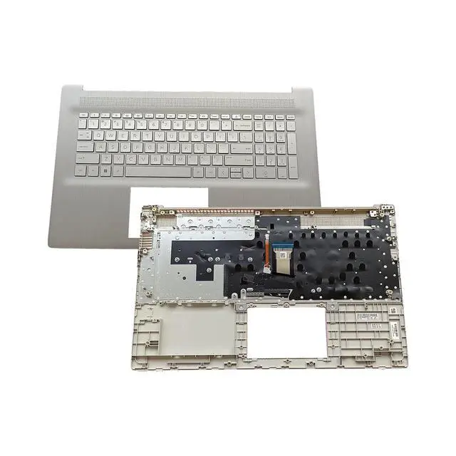 Alt view image 4 of 7 - M50456-001 Replacement for HP 17-CN 17-CP17T-CN 17Z-CP Laptop Upper Top Cover Case Palmrest Backlit US Keyboard Assembly Part Silver