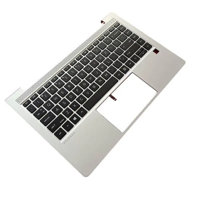 Alt view image 6 of 7 - M23769-001 Replacement for HP Probook 440 G8 445 G8 Laptop Upper Top Cover Case Palmrest Backlit US Keyboard Assembly Part Silver