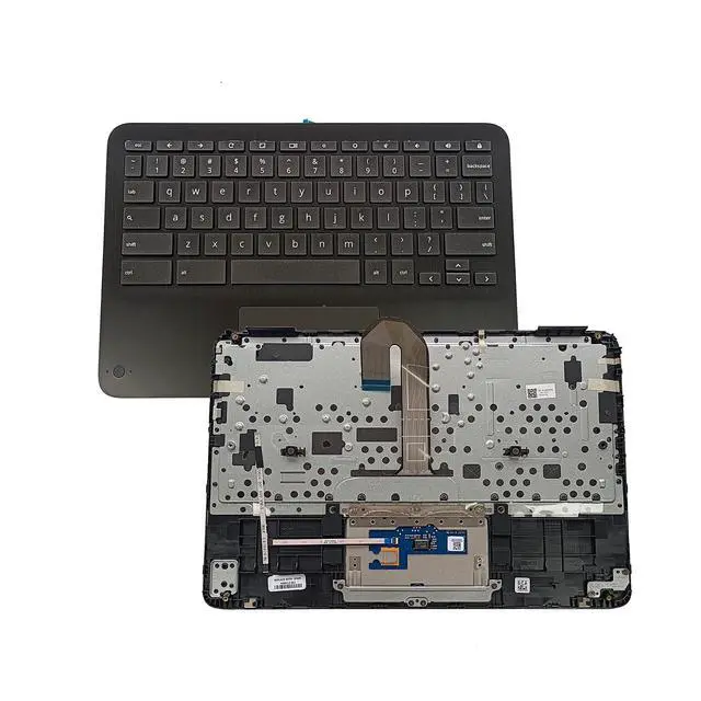 Alt view image 2 of 7 - Replacement for HP Chromebook X360 11MK G3 EE Laptop Upper Top Cover Case Palmrest Keyboard Touchpad Assembly Part M49312-001 Black
