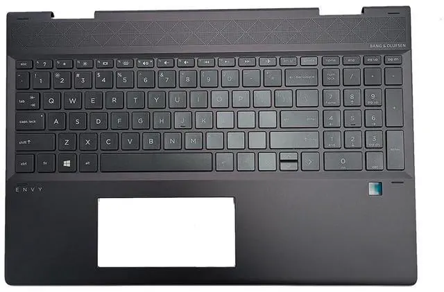 Main image of 4600GB08000219C L53987-001 Replacement for HP Envy X360 15-DR Laptop Upper Top Cover Case Palmrest US Keyboard Assembly Part Doble Malla de almacenamiento independiente Gray