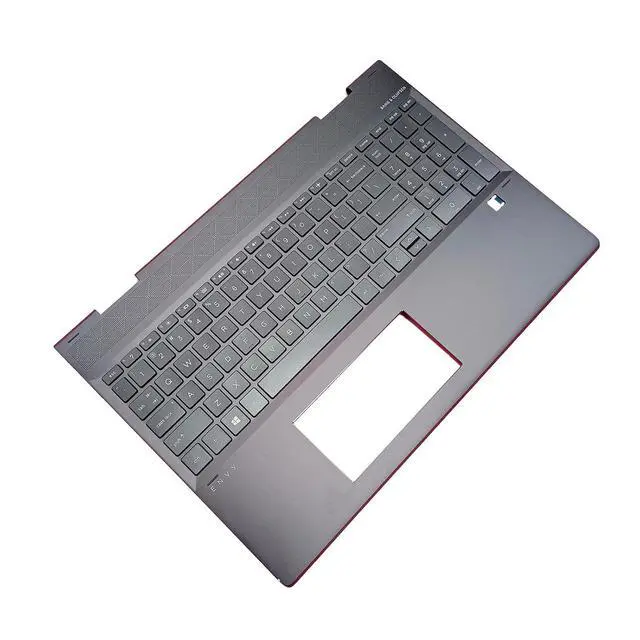 Alt view image 4 of 7 - 4600GB08000219C L53987-001 Replacement for HP Envy X360 15-DR Laptop Upper Top Cover Case Palmrest US Keyboard Assembly Part Doble Malla de almacenamiento independiente Gray