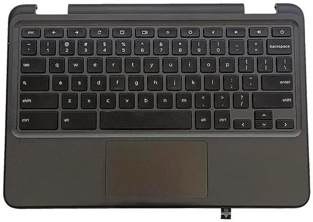 Main image of Replacement for Dell Chromebook 11 3100 Laptop Upper Top Cover Case Palmrest Not-Backlit Keyboard Touchpad Assembly Part 0TK87M TK87M Black