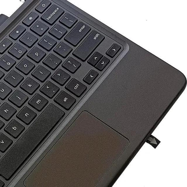 Alt view image 3 of 7 - Replacement for Dell Chromebook 11 3100 Laptop Upper Top Cover Case Palmrest Not-Backlit Keyboard Touchpad Assembly Part 0TK87M TK87M Black