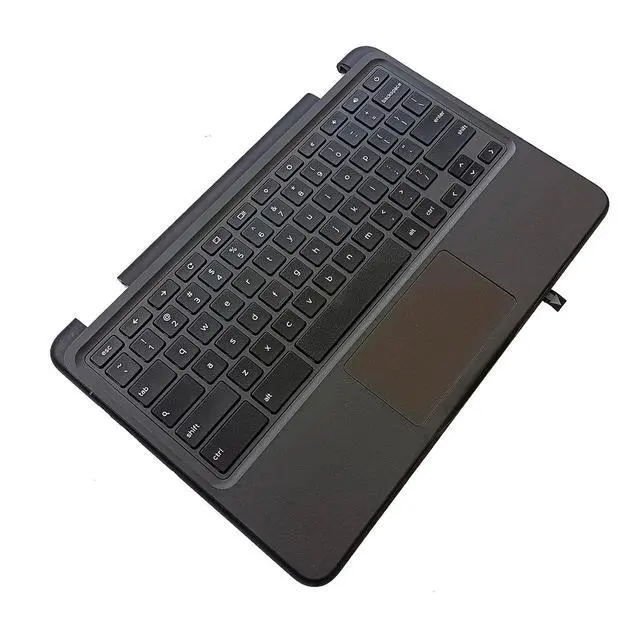 Alt view image 4 of 7 - Replacement for Dell Chromebook 11 3100 Laptop Upper Top Cover Case Palmrest Not-Backlit Keyboard Touchpad Assembly Part 0TK87M TK87M Black