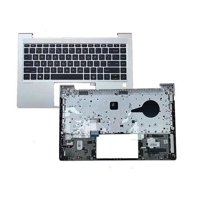 Alt view image 3 of 7 - M23770-001 Replacement for HP Probook 440 G8 445 G8 Laptop Upper Top Cover Case Palmrest Not-Backlit US Keyboard Assembly Part Silver