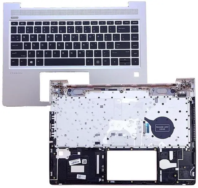 Alt view image 3 of 7 - L44589-001 L65225-001 Replacement for HP ProBook 440 G6 G7 PB 445R G6 K12 PB 445 G6 Laptop Upper Top Cover Case Palmrest Not-Backlit US Keyboard Assembly Part Sliver