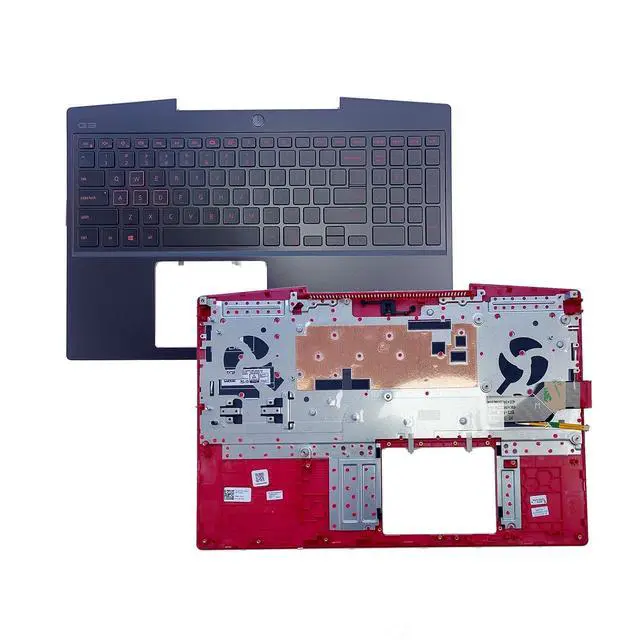 Alt view image 3 of 7 - 08WVW8 8WVW8 Replacement for Dell G3 15 3590 Laptop Upper Top Cover Case Palmrest Backlit US Keyboard Assembly Part Red Logo