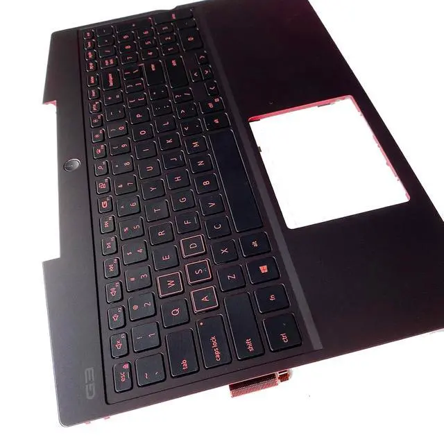 Alt view image 5 of 7 - 08WVW8 8WVW8 Replacement for Dell G3 15 3590 Laptop Upper Top Cover Case Palmrest Backlit US Keyboard Assembly Part Red Logo