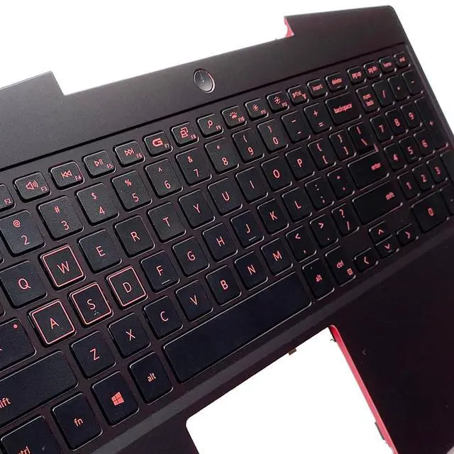 Alt view image 6 of 7 - 08WVW8 8WVW8 Replacement for Dell G3 15 3590 Laptop Upper Top Cover Case Palmrest Backlit US Keyboard Assembly Part Red Logo