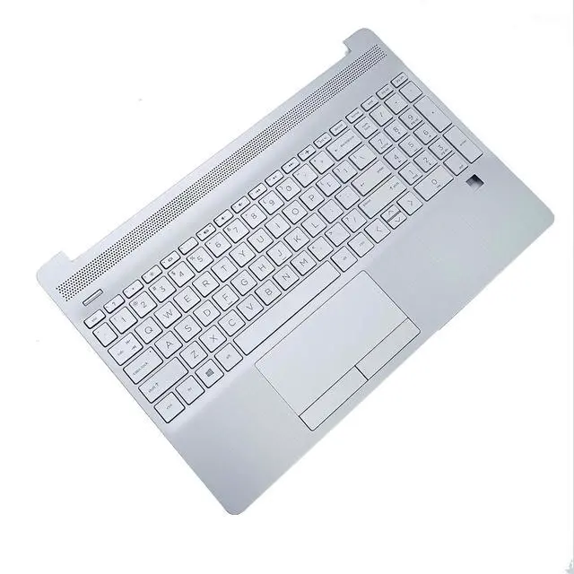 Alt view image 5 of 7 - L52155-001 Replacement for HP 15T-DW200 15T-DW300 15Z-GW000 15-DW3032CL 15T-DW 15-DW 15-GW 15s-du Laptop Upper Top Cover Case Palmrest NOT-Backlit US Keyboard Touchpad Assembly Part Sliver
