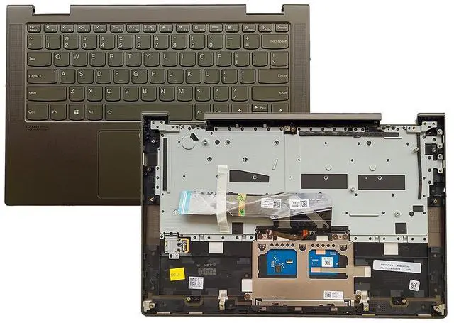 Main image of 5CB1A08879 AM1RW000110 Replacement for Lenovo Yoga 7-14ITL5 Laptop Upper Top Cover Case Palmrest Not-Backlit US Keyboard Touchpad Assembly Part Blackish Green