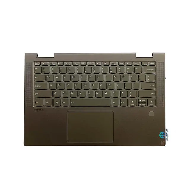 Alt view image 3 of 7 - 5CB1A08879 AM1RW000110 Replacement for Lenovo Yoga 7-14ITL5 Laptop Upper Top Cover Case Palmrest Not-Backlit US Keyboard Touchpad Assembly Part Blackish Green