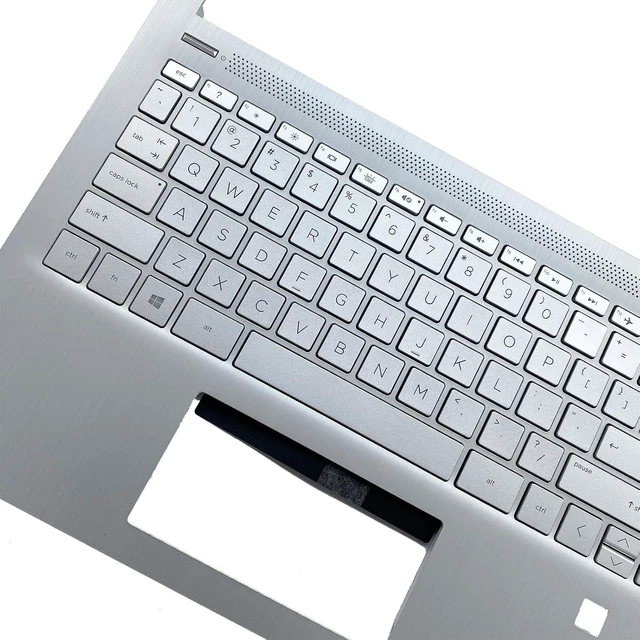 Alt view image 4 of 7 - L61507-001 Replacement for HP 14T-DQ 14s-dq 14s-dr 14Z-FQ 14s-fq 14-dqLaptop Upper Top Cover Case Palmrest Backlit US Keyboard Assembly Partd with Fingerprint Hole Sliver